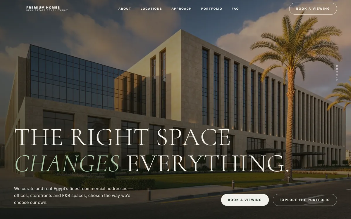 Premium Homes real estate website homepage
